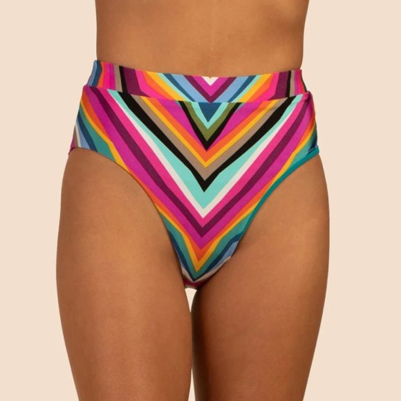 Trina Turk Other - Trina Turk 'Louvre' Striped High-Waist Bikini Bottom, Multicolor
